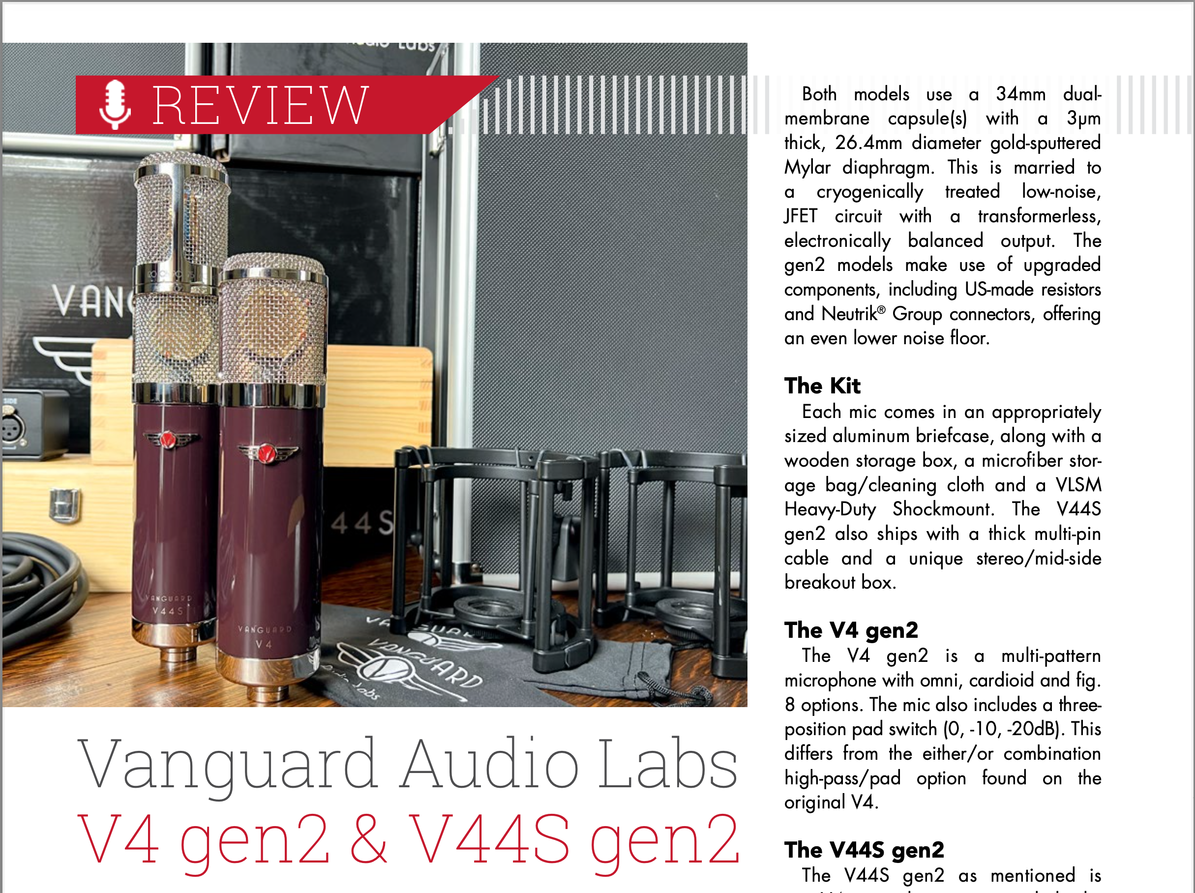 REVIEW - Recording Magazine Checks Out the gen2 V44S & V4