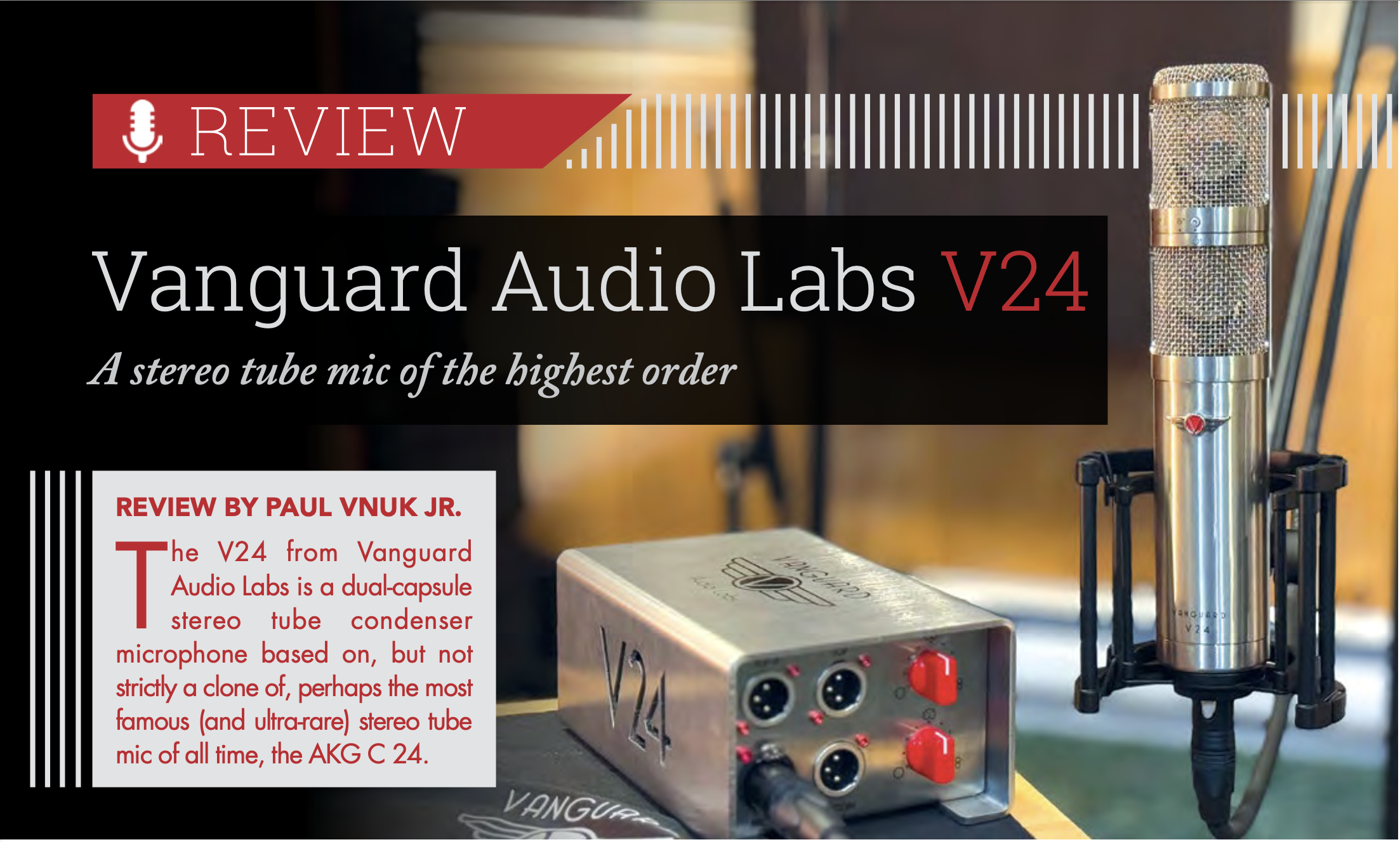 vanguard v24 stereo tube condenser review in recording magazine